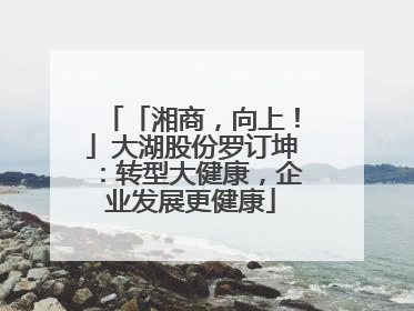 「湘商，向上！」大湖股份罗订坤：转型大健康，企业发展更健康