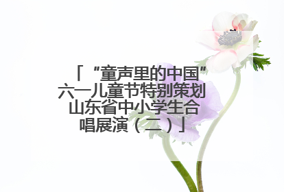 “童声里的中国”六一儿童节特别策划 山东省中小学生合唱展演（二）