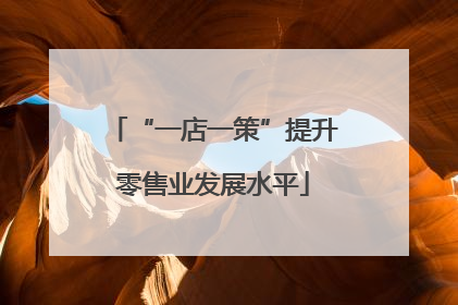 “一店一策”提升零售业发展水平