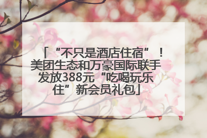 “不只是酒店住宿”！美团生态和万豪国际联手发放388元“吃喝玩乐住”新会员礼包