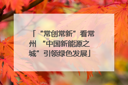 “常创常新”看常州 “中国新能源之城”引领绿色发展