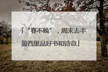 “春不晚”，周末去丰盈西里品好书和诗意