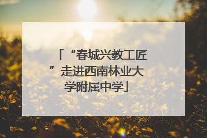 “春城兴教工匠”走进西南林业大学附属中学