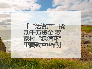 “活资产”撬动千万资金 罗家村“绿循环”里藏致富密码