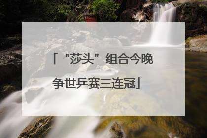 “莎头”组合今晚争世乒赛三连冠