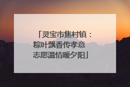 灵宝市焦村镇：粽叶飘香传孝意 志愿温情暖夕阳