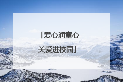 爱心润童心 关爱进校园