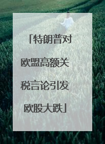 特朗普对欧盟高额关税言论引发欧股大跌