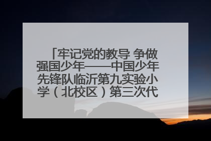 牢记党的教导 争做强国少年——中国少年先锋队临沂第九实验小学（北校区）第三次代表大会胜利召开