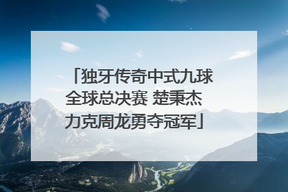 独牙传奇中式九球全球总决赛 楚秉杰力克周龙勇夺冠军