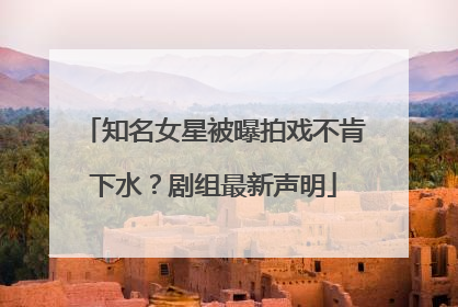 知名女星被曝拍戏不肯下水？剧组最新声明