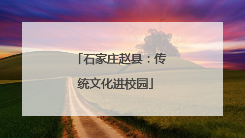 石家庄赵县：传统文化进校园