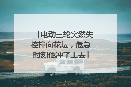 电动三轮突然失控撞向花坛，危急时刻他冲了上去