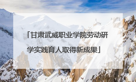 甘肃武威职业学院劳动研学实践育人取得新成果