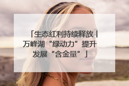 生态红利持续释放丨万峰湖“绿动力”提升发展“含金量”