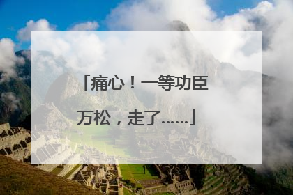 痛心！一等功臣万松，走了……