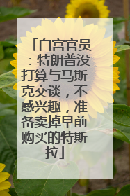 白宫官员：特朗普没打算与马斯克交谈，不感兴趣，准备卖掉早前购买的特斯拉