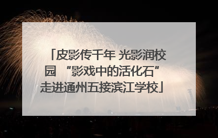 皮影传千年 光影润校园 “影戏中的活化石”走进通州五接滨江学校