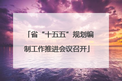 省“十五五”规划编制工作推进会议召开