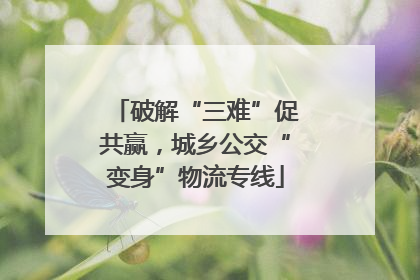 破解“三难”促共赢，城乡公交“变身”物流专线