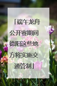 端午龙舟公开赛期间德阳这些地方将实施交通管制