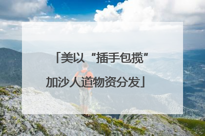 美以“插手包揽”加沙人道物资分发