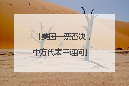 美国一票否决，中方代表三连问