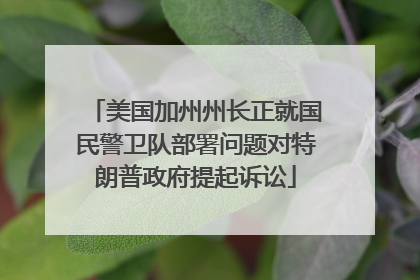 美国加州州长正就国民警卫队部署问题对特朗普政府提起诉讼