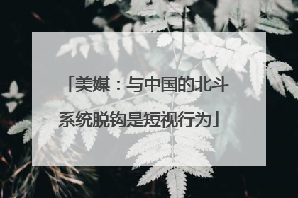 美媒：与中国的北斗系统脱钩是短视行为