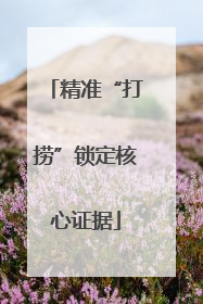 精准“打捞”锁定核心证据