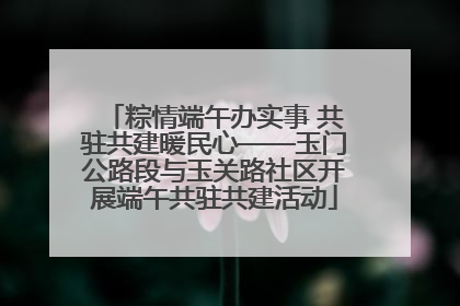 粽情端午办实事 共驻共建暖民心——玉门公路段与玉关路社区开展端午共驻共建活动