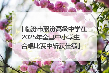 临汾市襄汾高级中学在2025年全县中小学生合唱比赛中斩获佳绩