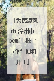 为民遮风雨 漳州市区新一批“巨伞”即将开工