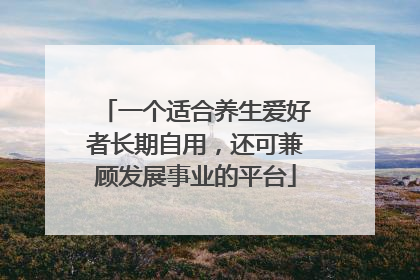 一个适合养生爱好者长期自用，还可兼顾发展事业的平台