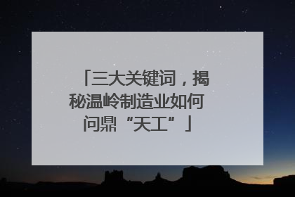 三大关键词，揭秘温岭制造业如何问鼎“天工”