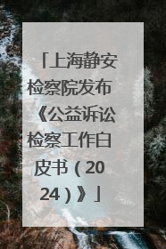 上海静安检察院发布《公益诉讼检察工作白皮书（2024）》