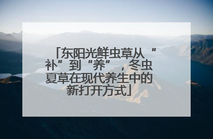 东阳光鲜虫草从“补”到“养”，冬虫夏草在现代养生中的新打开方式