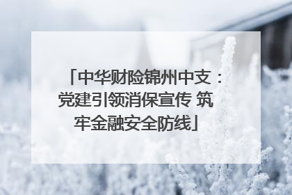 中华财险锦州中支：党建引领消保宣传 筑牢金融安全防线