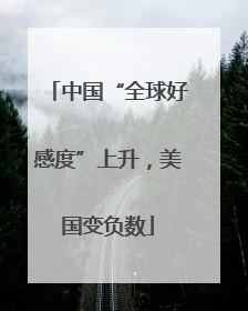 中国“全球好感度”上升，美国变负数