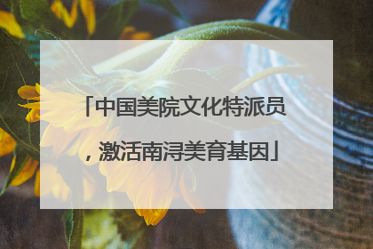 中国美院文化特派员，激活南浔美育基因