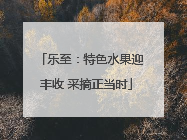 乐至：特色水果迎丰收 采摘正当时
