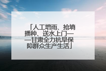 人工增雨、抢墒播种、送水上门——甘肃全力抗旱保障群众生产生活