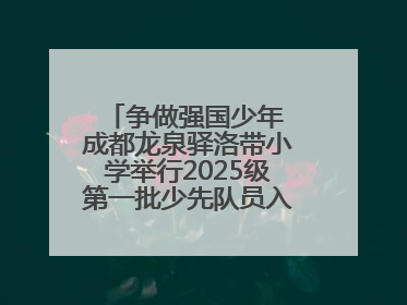争做强国少年 成都龙泉驿洛带小学举行2025级第一批少先队员入队仪式