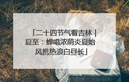 二十四节气看吉林｜夏至：蝉唱浓荫炎夏始 风携热浪白昼长