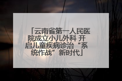 云南省第一人民医院成立小儿外科 开启儿童疾病诊治“系统作战”新时代