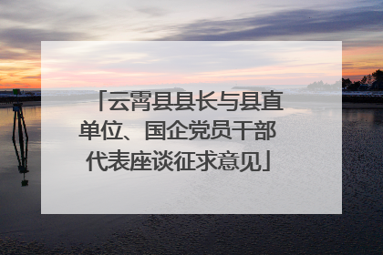 云霄县县长与县直单位、国企党员干部代表座谈征求意见
