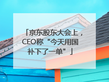 京东股东大会上，CEO称“今天用国补下了一单”