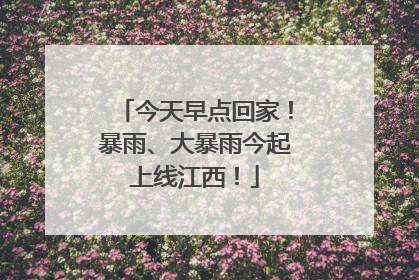 今天早点回家！暴雨、大暴雨今起上线江西！