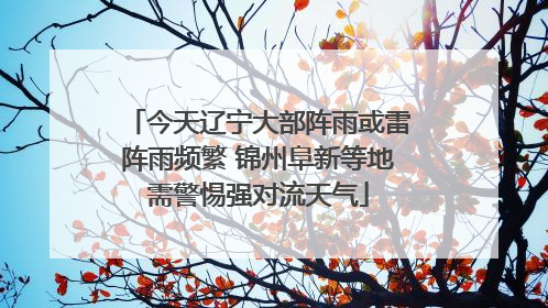 今天辽宁大部阵雨或雷阵雨频繁 锦州阜新等地需警惕强对流天气