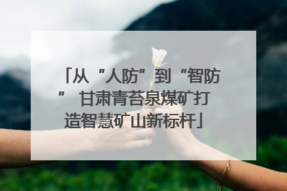 从“人防”到“智防” 甘肃青苔泉煤矿打造智慧矿山新标杆